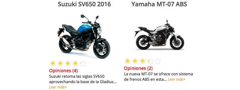 Comparativa Suzuki SV650 2016 Yamaha MT 07 ABS a