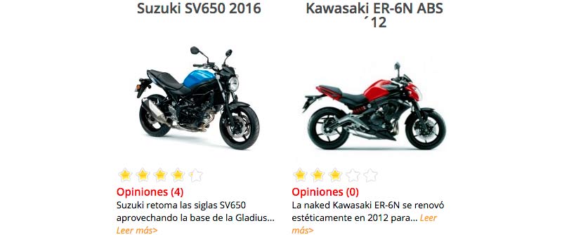 Comparativa Suzuki SV650 2016 Kawasaki ER 6N ABS 12 a