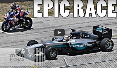 Yamaha R1M vs. Fórmula 1 Lewis Hamilton (image)